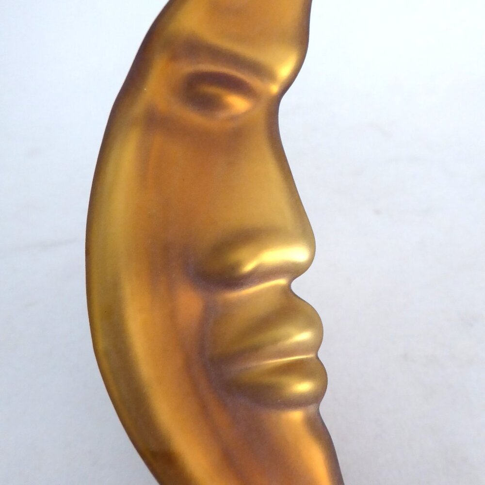 NEW 5.75” DEPT 56 FROSTED MERCURY BLOWN GLASS GOLD HALF MOON CHRISTMAS ORNAMENT - Picture 9 of 11